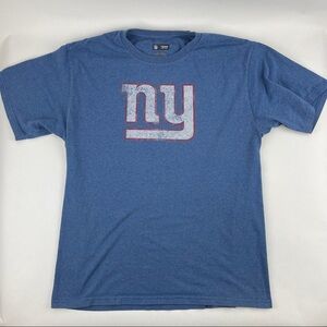 NFL Team Apparel Tshirt Mens Large Blue New York Giants Short Sleeve Crew Neck